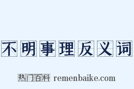 不明事理反义词是什么意思的图片